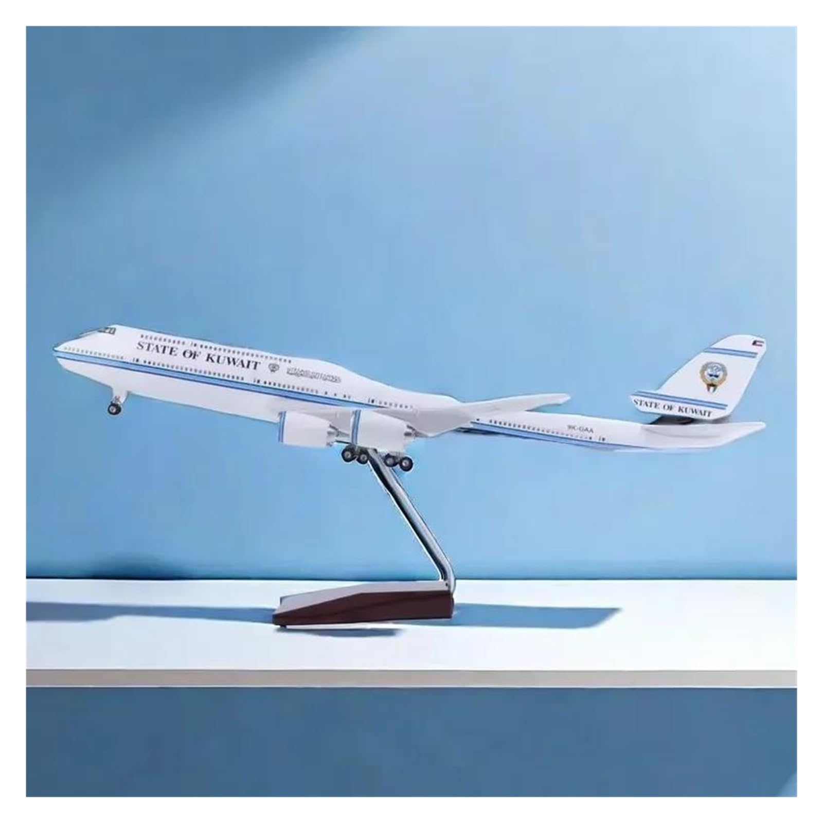 Odlewane zabawki samolotowe w skali 1/150 do samolotu 747 B747 stan kuwejtu Model odlewany żywiczny model samolotu wyświetlacz statyczny model samolotu wyświetlacz do zbierania i wyświetlania (bez