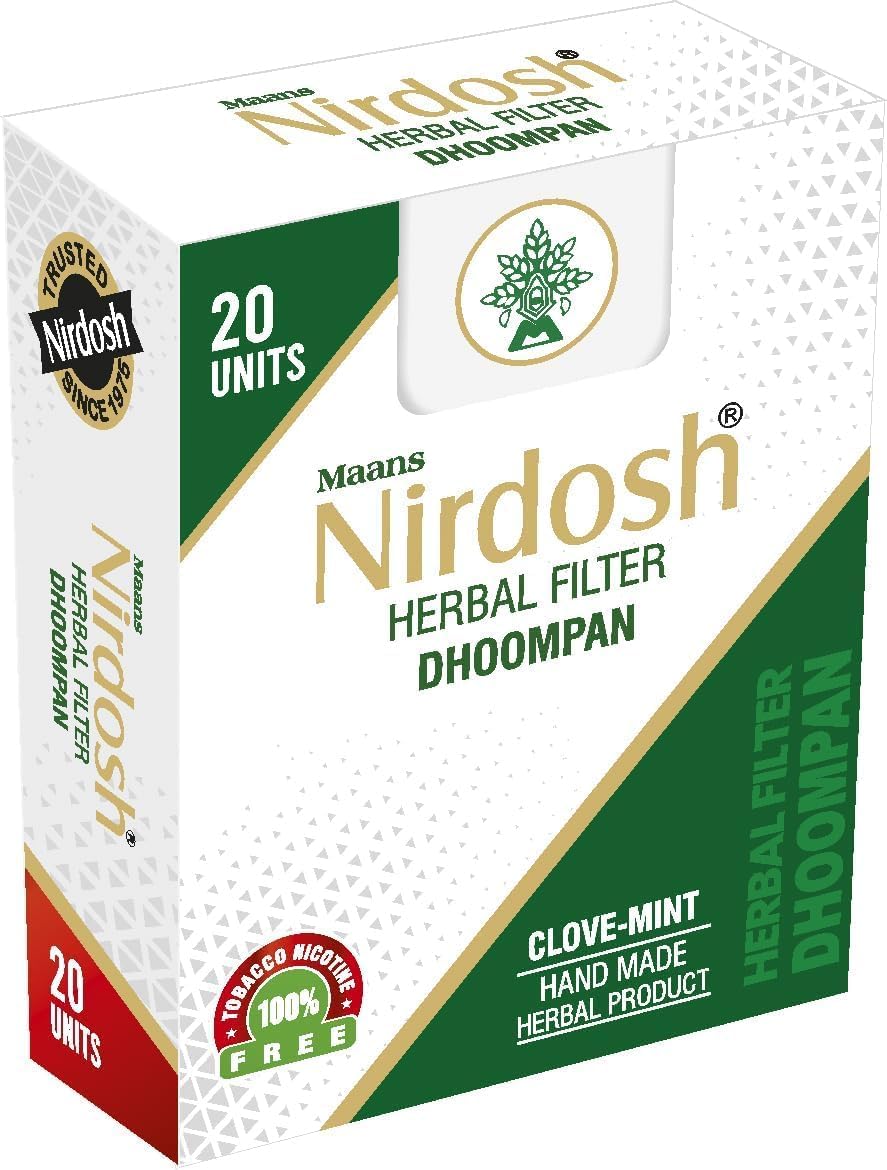 Nirdosh Herbal Filter Sticks Clove-Mint Flavour – Premium Botanical Blend | Tobacco & Nicotine Free Herbal Sticks | Handmade Natural Composition | Pack of 20 Units-image-49