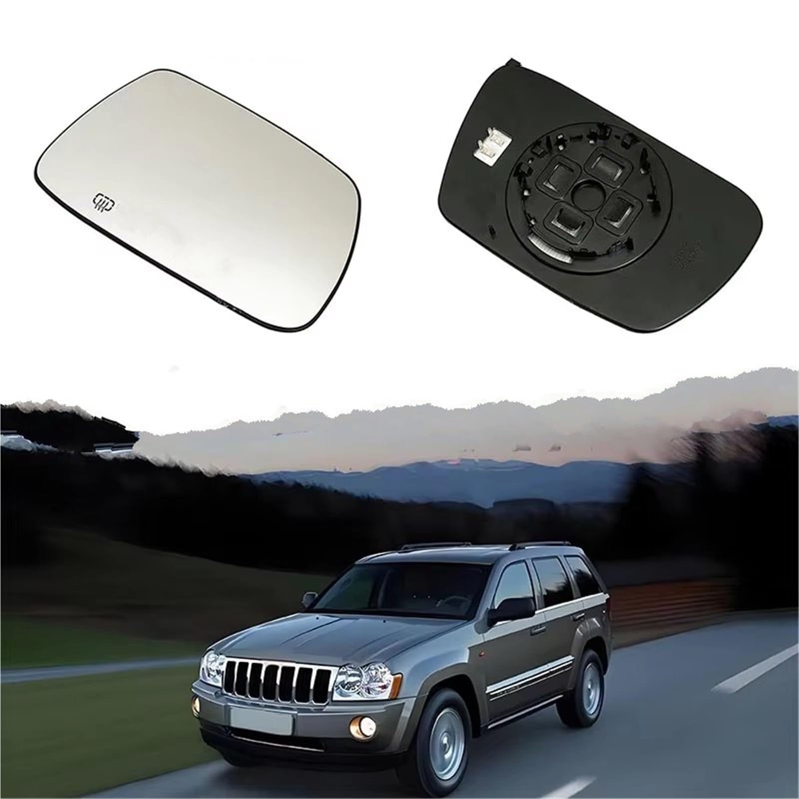 Verre Rétroviseur Pour Jeep Pour Grand Pour Cherokee 2005 2006 2007 2008 2009 2010 Rétroviseur Latéral Voiture Accessoires Verre Chauffant(1pc Right)