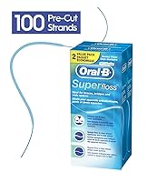 Vista 6 de Oral-B Hilo dental para brackets, Super Floss hebras precortadas, menta, 50 unidades, paquete de 2