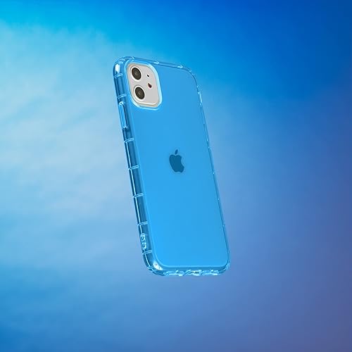 Miniatura 3 de SteepLab Funda con resaltador de neón para iPhone, funda Grippy Jelly con bolsillos protectores de aire (azul azul celeste, iPhone 11)