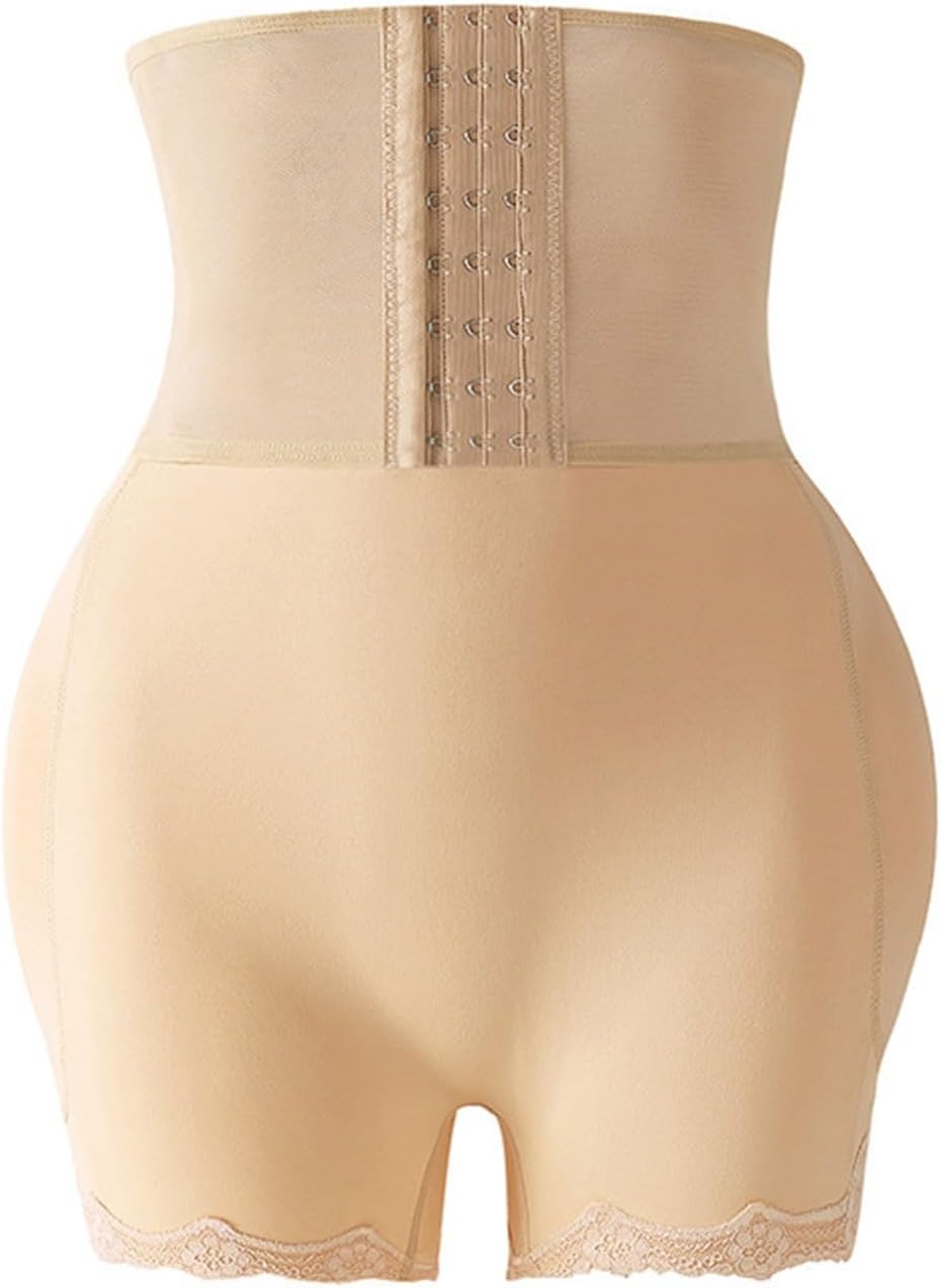 Women's Lace Trim Shapewear Shorts Tummy Control High Waisted Body Shaper Butt Lifter Thigh Slimmer Slip Shorts