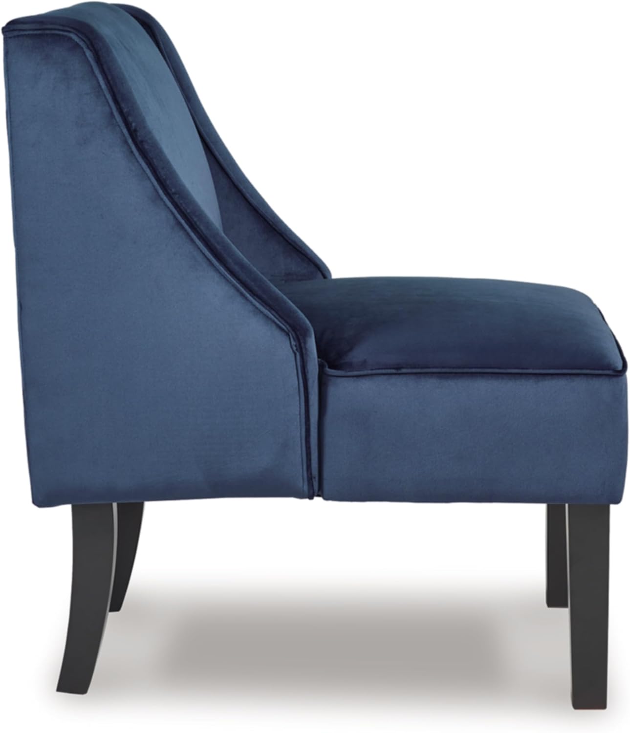Modern Navy Velvet Slope-Arm Accent Chair