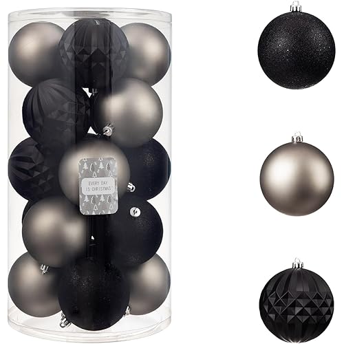 Every Day is Christmas 20ct Shatterproof Plastic Christmas Ornaments, 3.6" Round Balls, Multicolored, Christmas