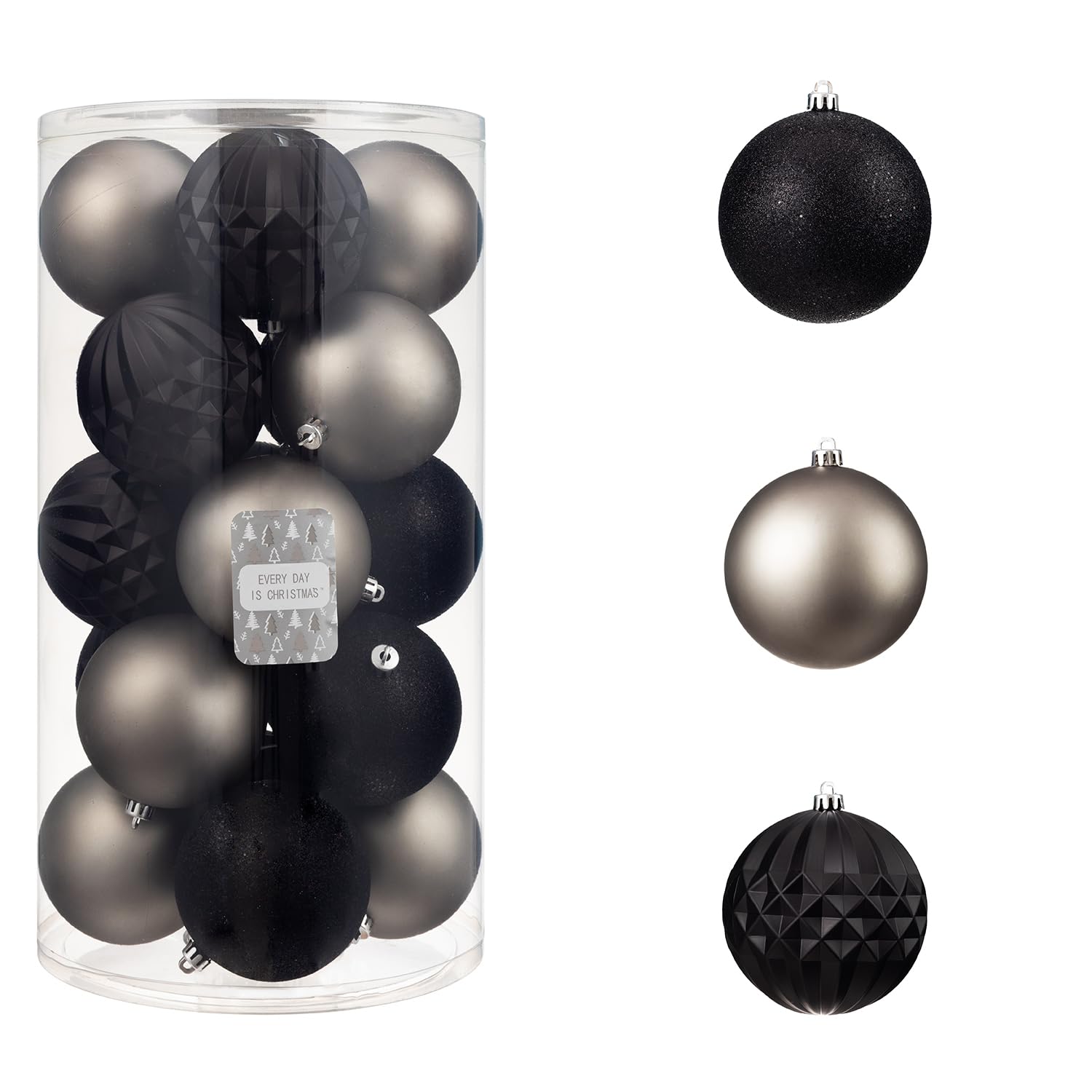 Every Day is Christmas 20ct Christmas Ornaments, Shatterproof Christmas Tree Ornaments Set, 92cm/3.6" Christmas Balls Decoration