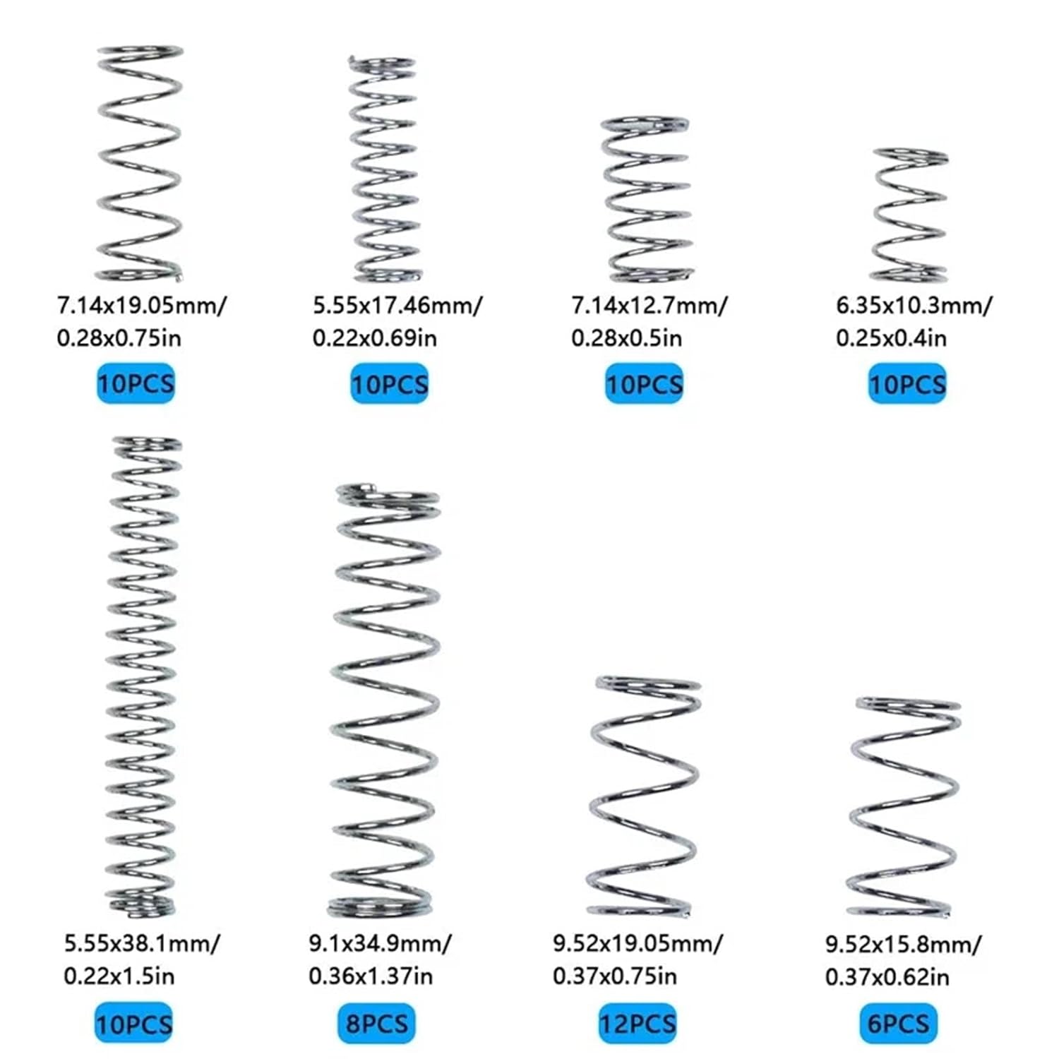 Springs 20Sizes Spring Assortment Kit Galvanized Steel Compression Mechanical Extension Springs Set for Home Repairs for Mechanical Equipment, Industrial Machinery(600PCS)