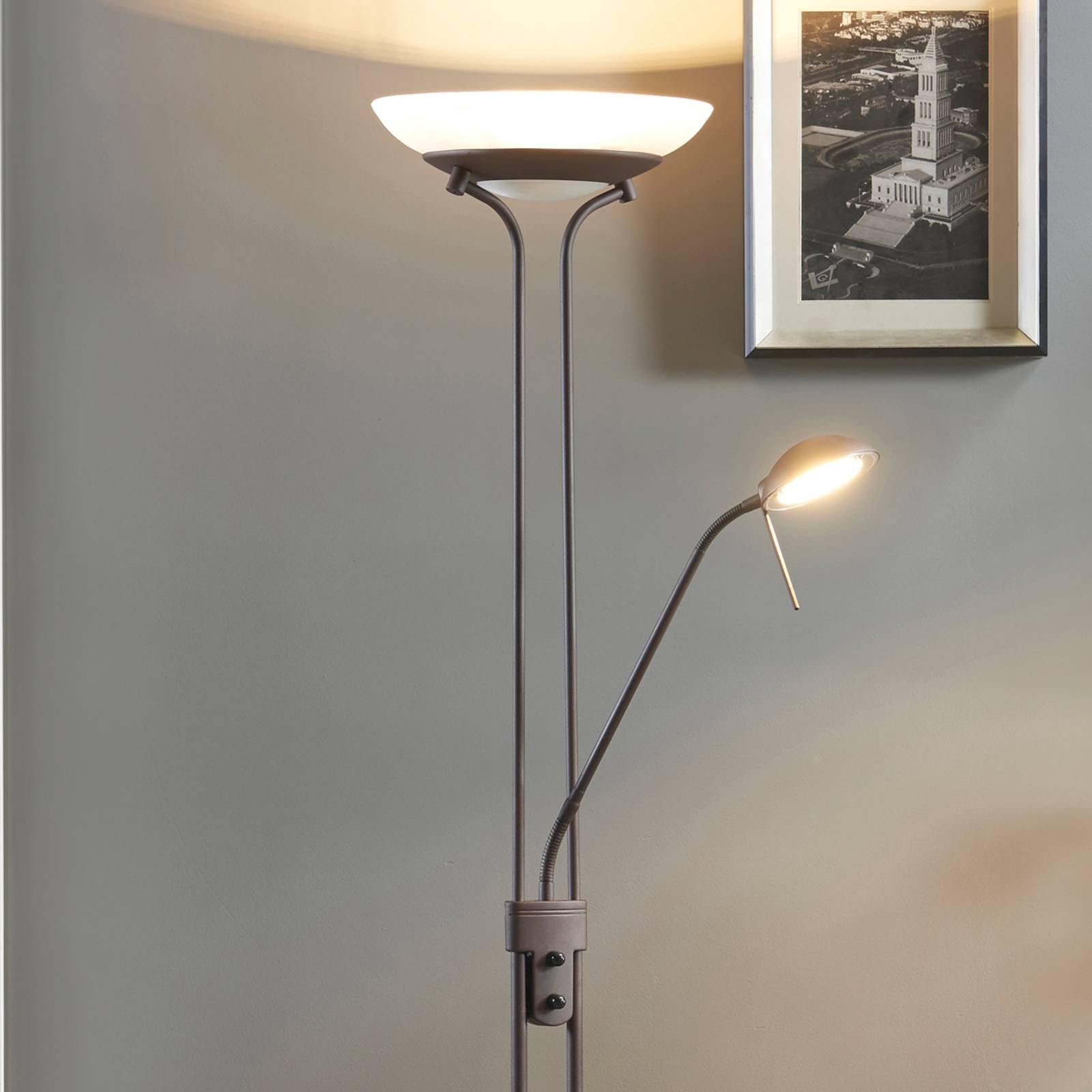 Lindby Lampada Da Terra Nian In Rattan E Tessuto – Marrone, Altezza 111 Cm, 2x E14, Stile Moderno - 2