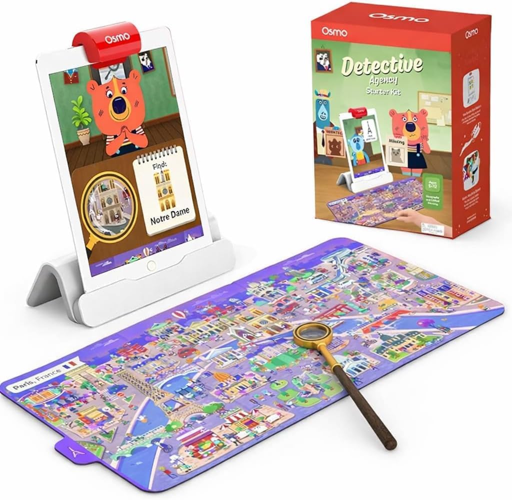 Osmo - Detective Agency + Base for iPad Bundle - Ages 5-12 - Solve Global Mysteries - STEM Toy