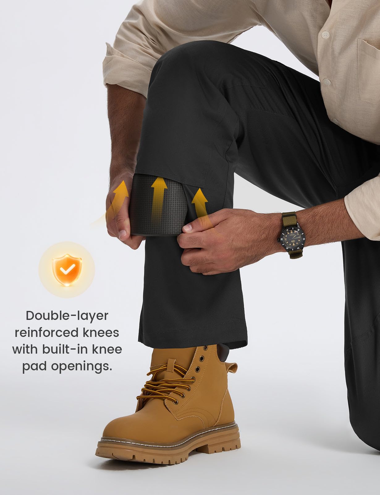 baleaf Pantalones de trabajo para hombre con múltiples bolsillos, ligeros, elásticos | Pantalones cargo tácticos para senderismo, caminar, entrenamiento