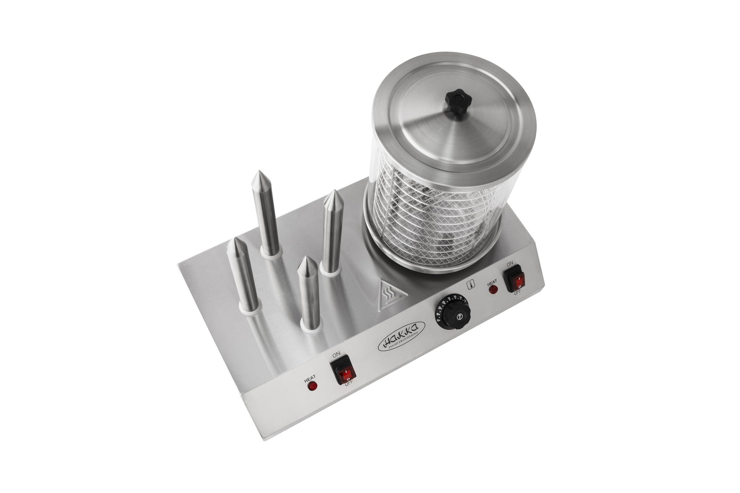 Hakka Machine à Hot-Dogs Professionnelle avec 4 Fentes Pour Toast, Cuiseur Vapeur électrique Pour Hot-Dogs et Chauffe-Pains, Pour Saucisses et Gressins, 220V/960W