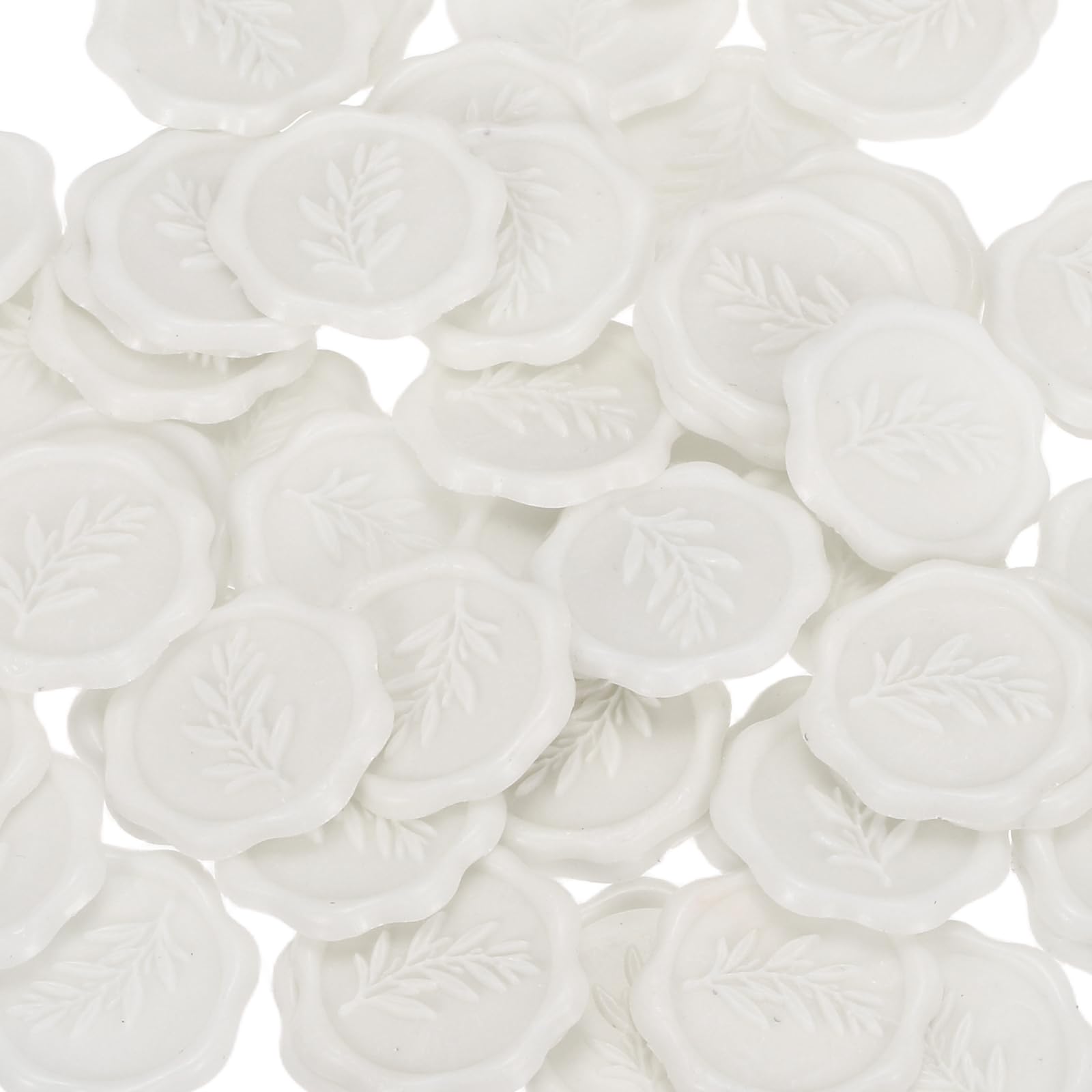 Autocollant de cire 3D blanc feuillage pour enveloppe invitation et scrapbooking