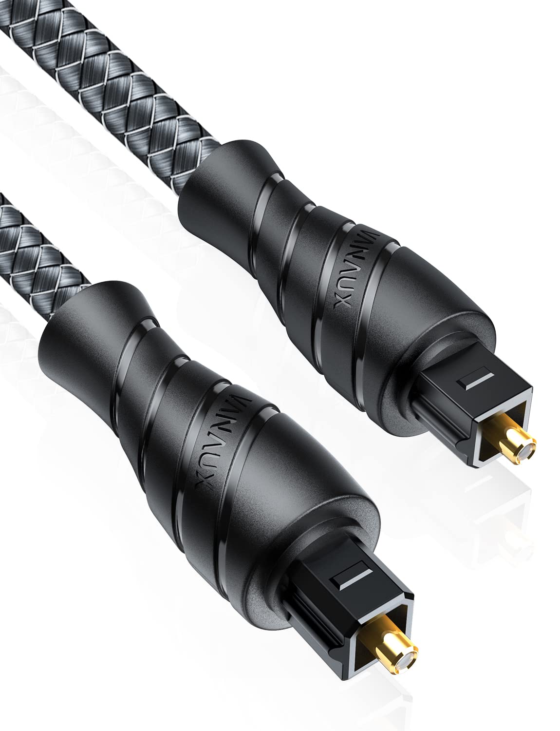 VANAUX Optical Digital Audio Cable, Toslink Cable [PMMA Fiber Optic Braided Jacket] S/PDIF Male to Male Cord for Hi-Fi Sound Bar,Home Theater,TV,PS4,Game Console (3ft/1m)