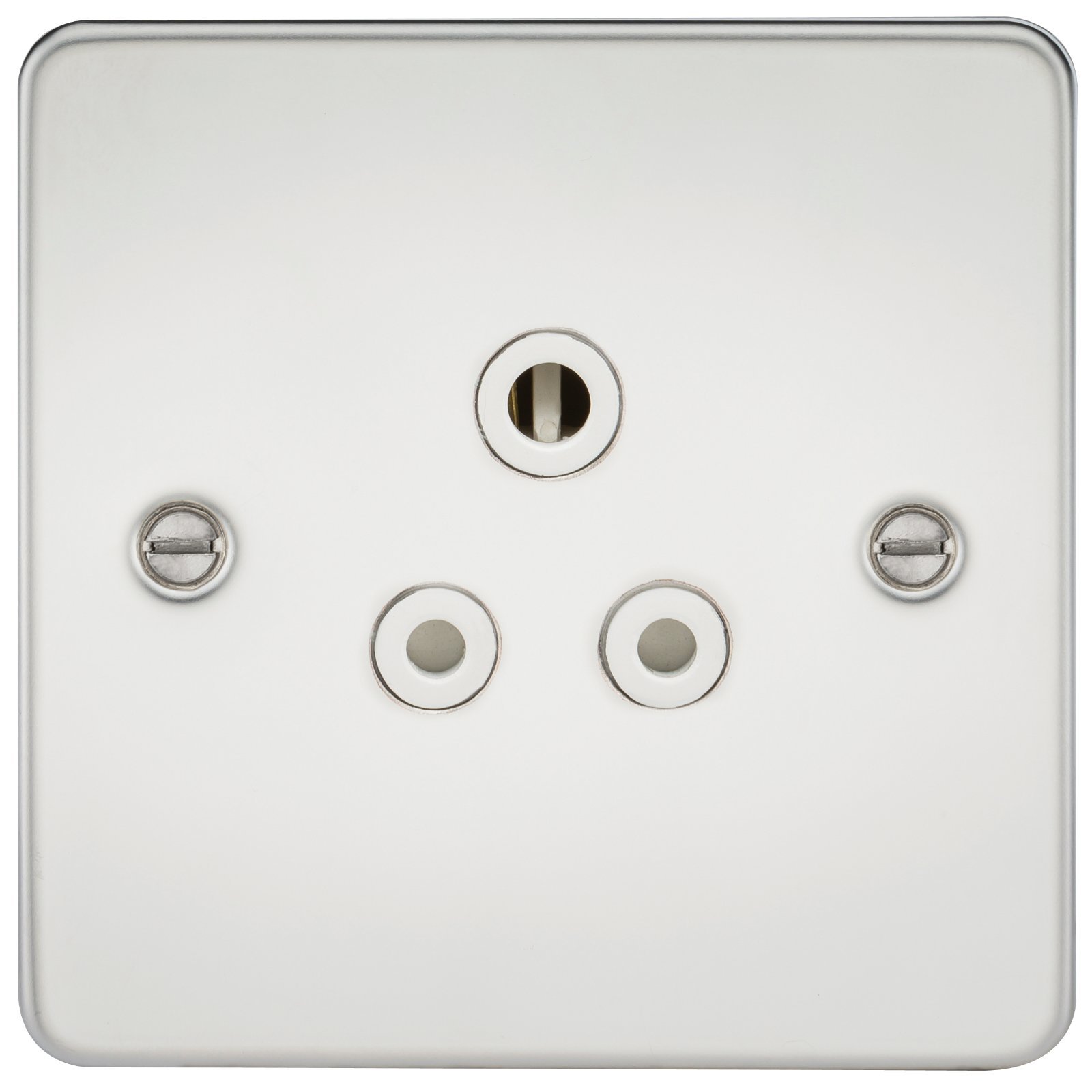 Knightsbridge FP5APCW 5 A Flat Plate Unswitched Socket, Polished Chrome