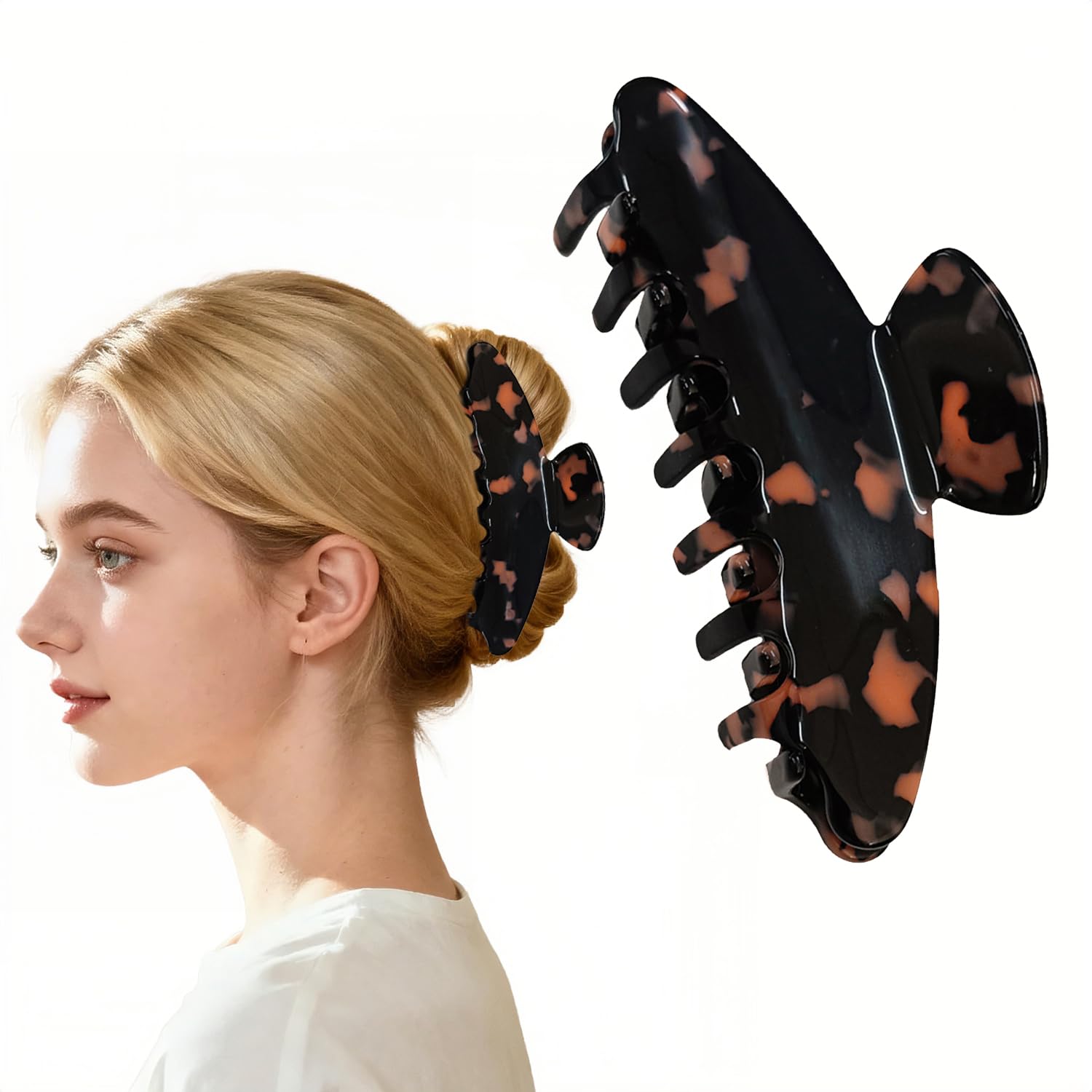 LAYONGMOLI French Hair Claw Clips for Women Grils,4 Inch Strong Hold No Slip Grip Accessories Acetate Material,Not Easily Damaged,Thick or Thin Hair (