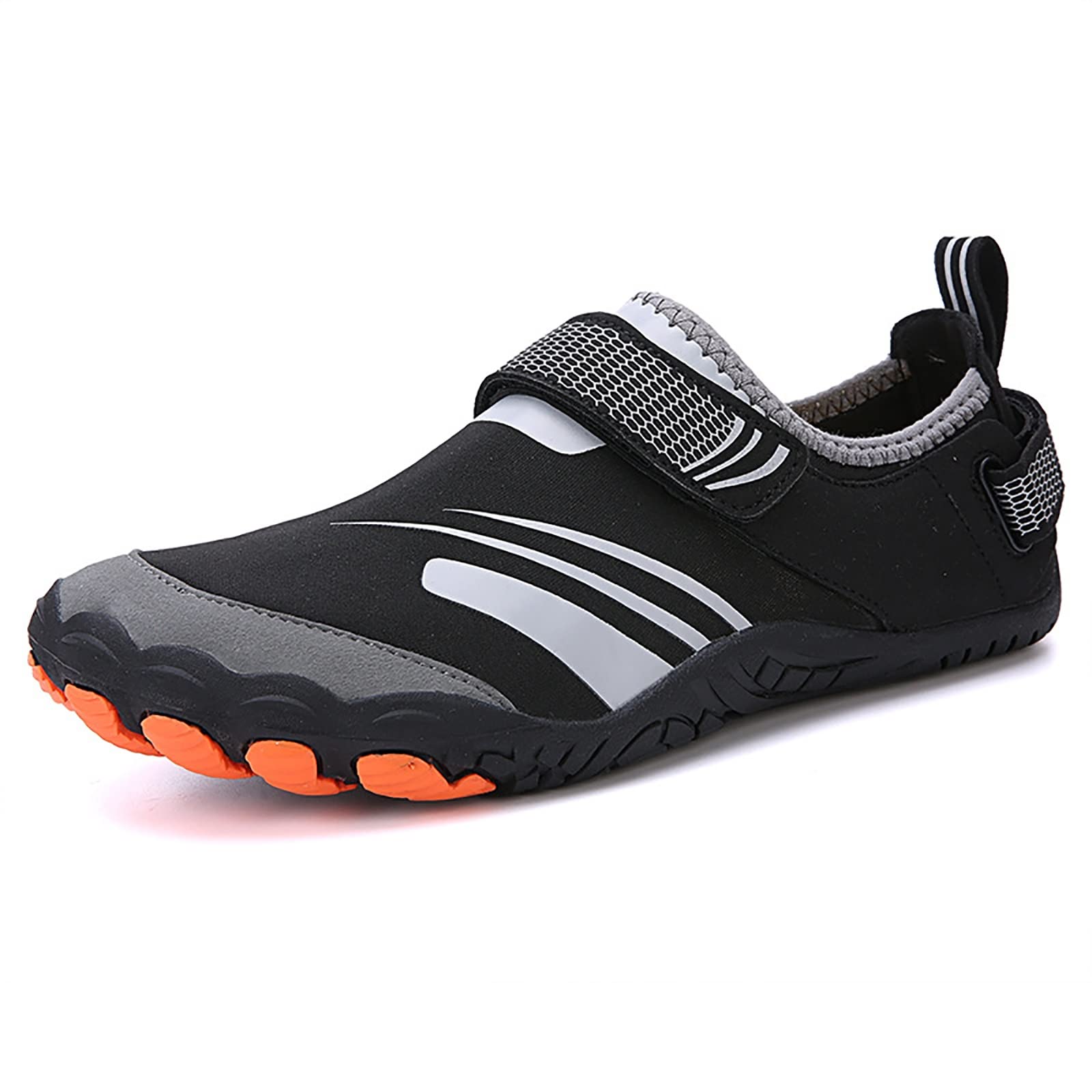 Calzado deportivo unisex para deportes acuáticos, protección ligera para los dedos del pie, calzado deportivo de playa de secado rápido, para surfear descalzos, zapatillas antideslizantes(Black,39 EU)