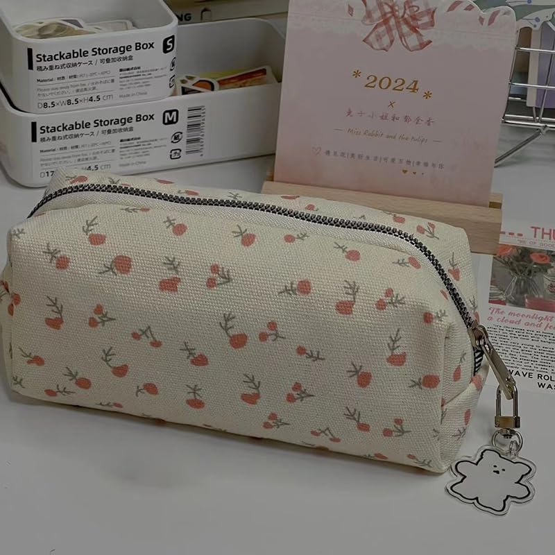 Pro | Cartoon Floral Printing Pencil Case Large Capacity Pen Bag Zipper Multifunctional Stationery Organizer For Women Grils Students 2026 - view 2
