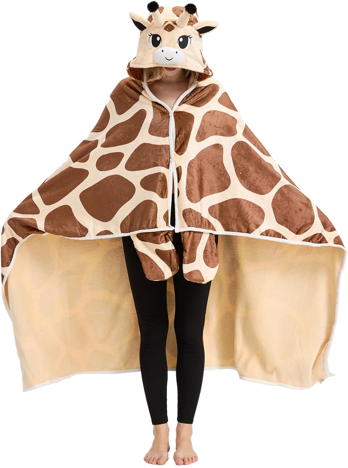 Giraffe Wearable Blanket Cute Squirrel Blanket Hoodie Animal Costume Funny Gift Suitable for Women Men