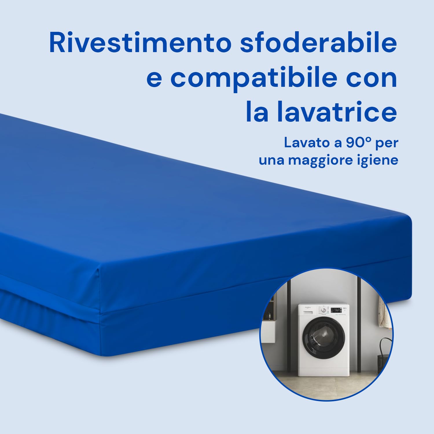 Geriafy - Materasso singolo antidecubito per ospedale articolato | 3 cm Viscoelastico | Tessuto sanitaria impermeabile (90x200)