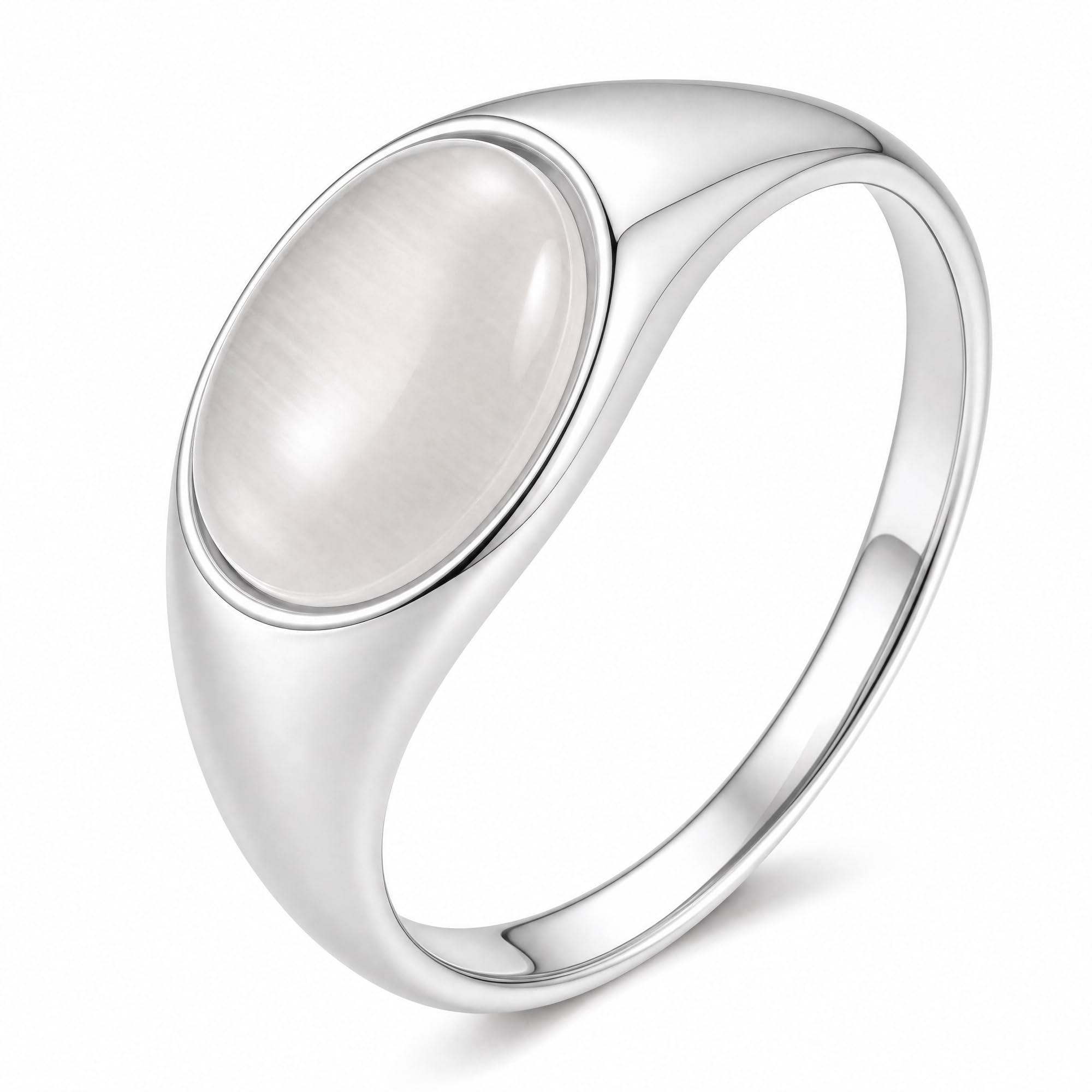 YeGieonr Gold Signet Rings for Women Non Tarnish Gold Rings, Waterproof Gemstones Statement Ring, 18K Gold Plated Stainless Steel Gem Stone Jewelry Gift for Everyday Wear