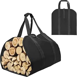 Amazon.com: Hongmai Firewood Carriers Bag with Handles, Canvas Log ...