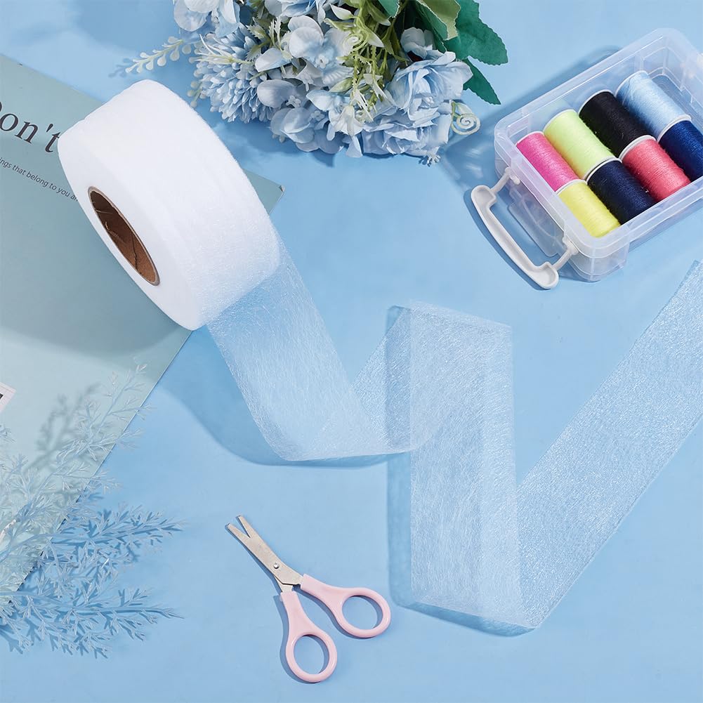 HOBBIESAY 70 Yards 2inch White Fusible Batting Tape Seam Tape Hot-Pressed Film Fusible Tape for DIY Clothing Sewing Art Batting Sewing Washable Material - Image 4