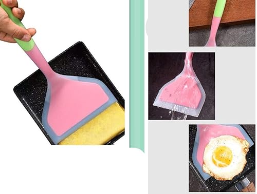 Miniatura 3 de Pala de silicona para panqueques, espátula ancha, espátula antiadherente, espátula de pescado, espátula ancha y flexible de silicona para utensilios