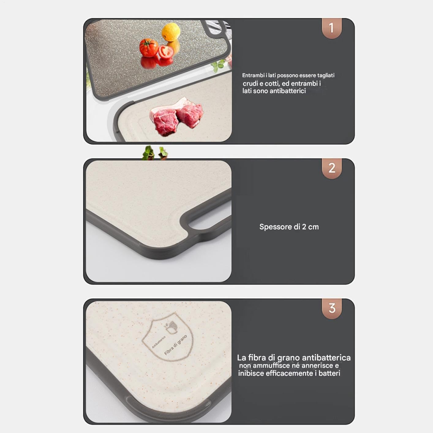 Planche À Découper En Titane 39x26 Cm Planche Reversible Polyvalente | Ustensiles De Cuisine Maison Extérieur Restaurant Commercial Légumes Sushi