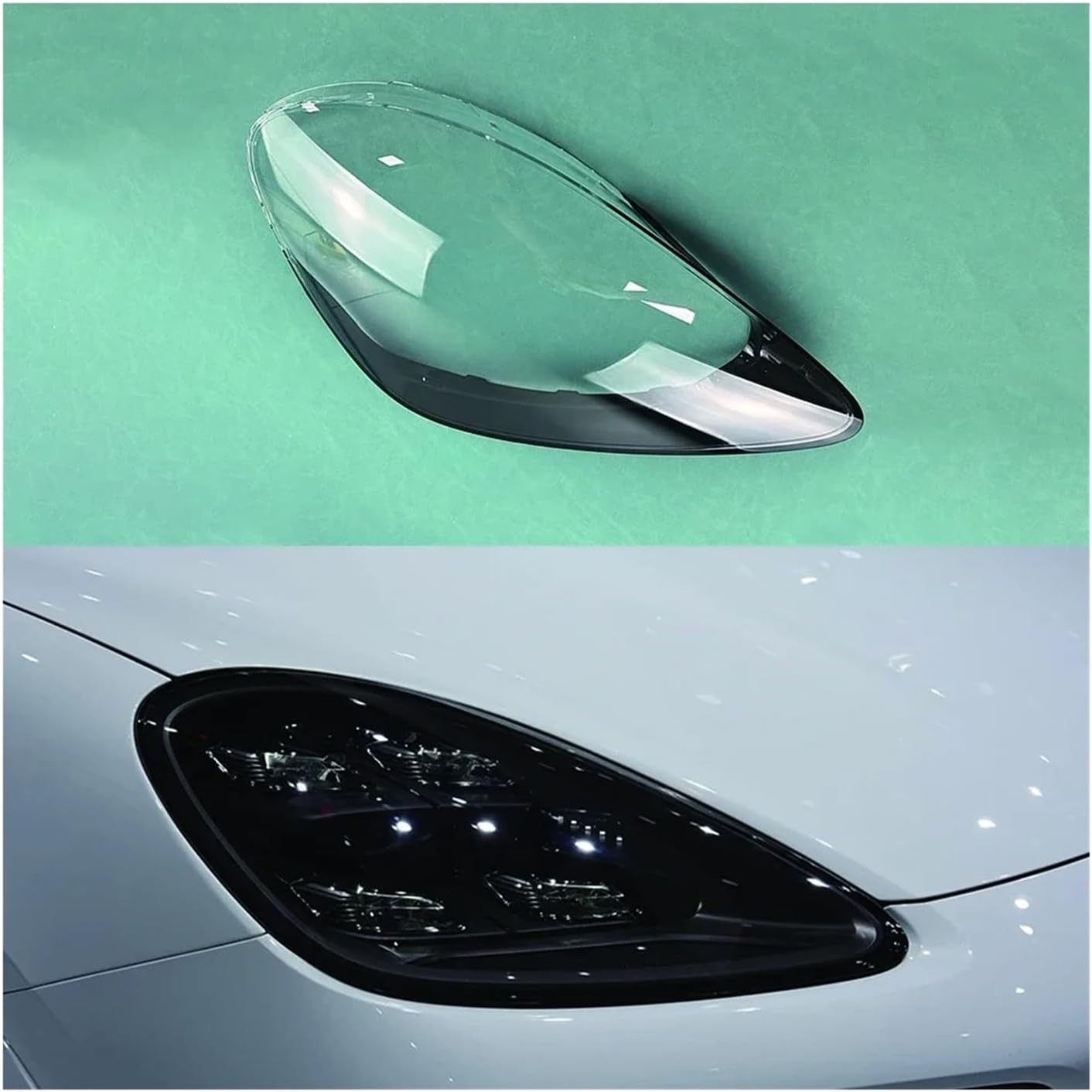 Front Headlight Cover Transparent Lampshade Lamp Lens Headlamp Shell(Right) Compatible with Porsche Cayenne 2018 2019 2020 2021 (Left)