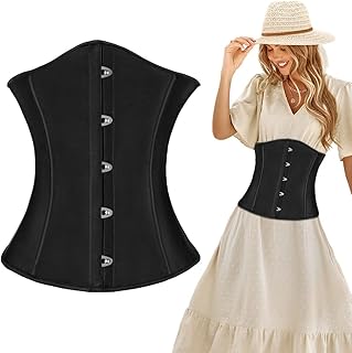 Corset Femme, Broderie/Couleur Unie Corset Bustier sous la Poitrine, Bustier de Dentelle Femme, Sexy Corset Steampunk Gothique Top, Robe Corset Noir pour Jeu de Rôle Dress up Robe de Bal