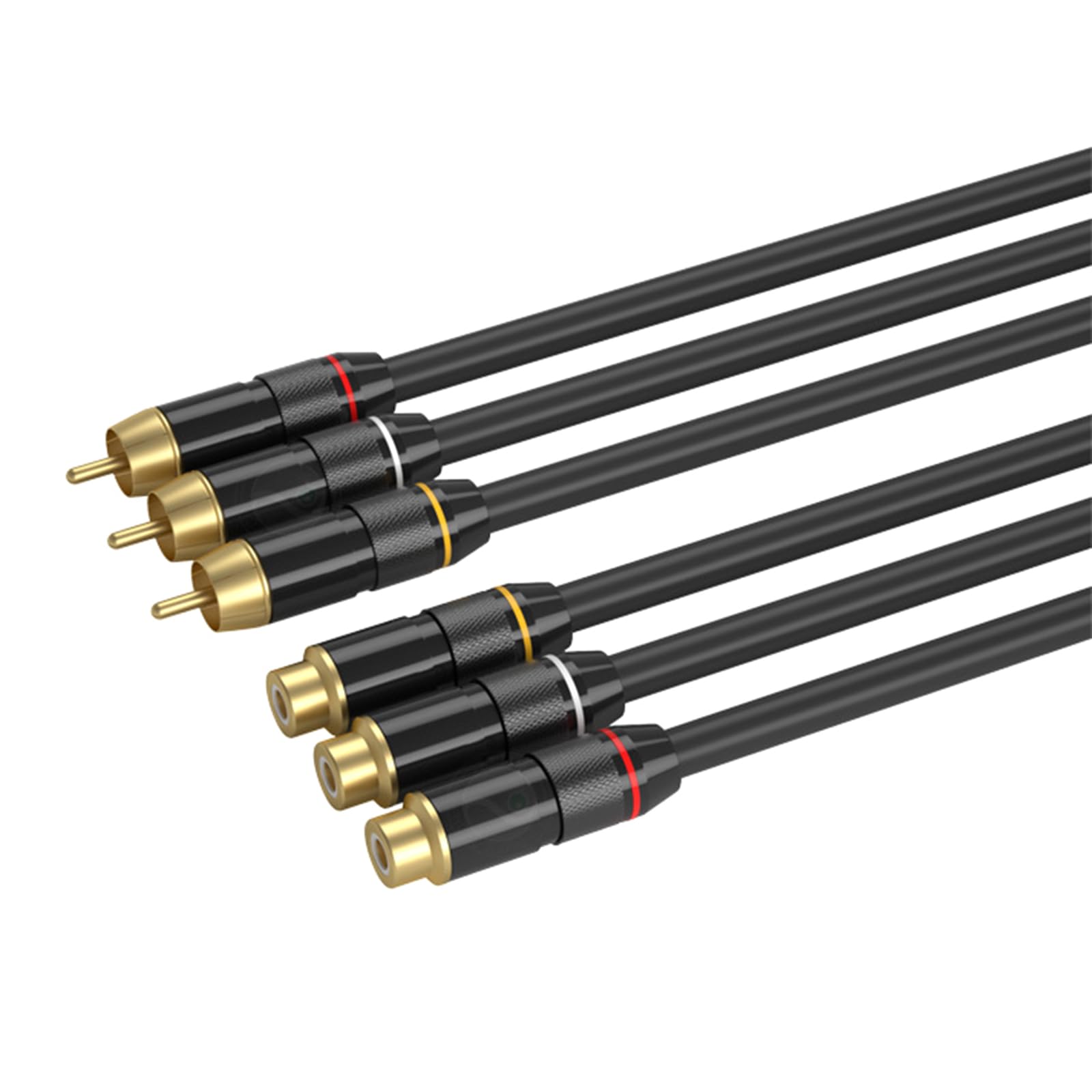 3 cables de extensión de vídeo estéreo, conectores macho a hembra para sistemas de cine en casa HiFi