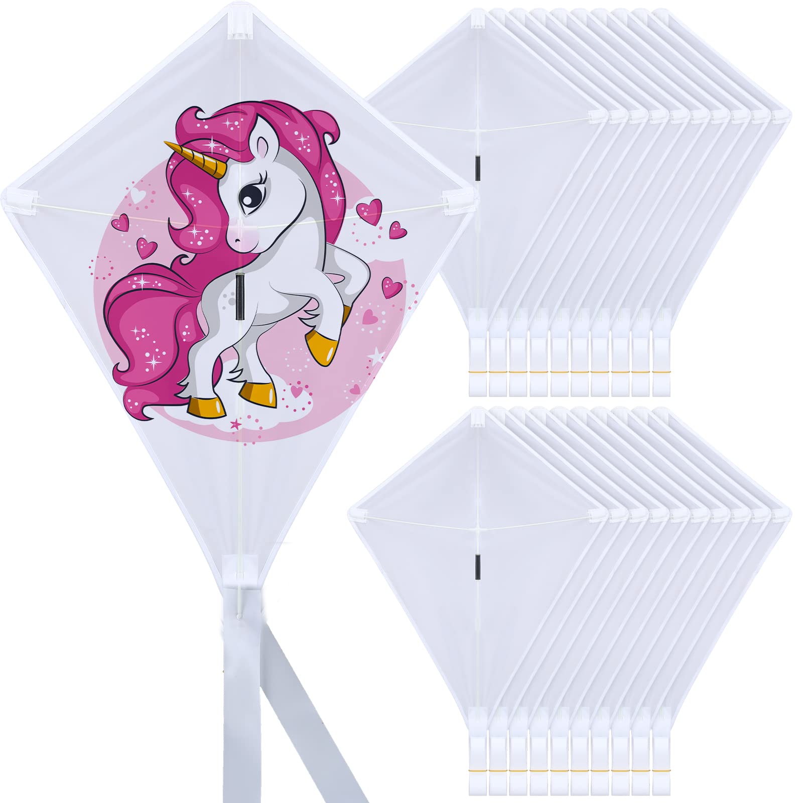 Cerf-volant Diamant Vierge à Peindre Soi-même – Kit DIY Pour Enfants Et Adultes – Facile à Voler – Tiges Fibre De Verre – Polyester Durable