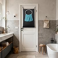 Vista 8 de Bolsas de Lavandería Colgantes XL, Cesta de Lavandería para Puerta con 2 Tipos de Ganchos para Ropa Sucia, Ahorra Espacio del Baño Tamaño: 36.5 x 22