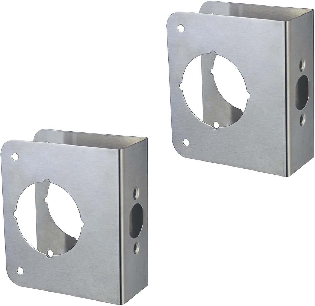 Door Defender 1-3/8" Thick with 2-3/8" Backset 2-1/8" Bore for Door Security in Stainless Steel Finish (2PCS)
