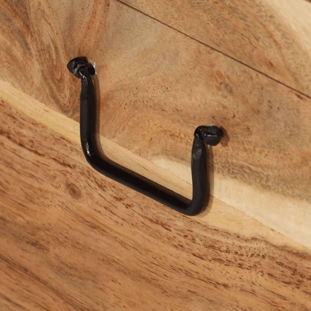 Baúl de madera maciza de acacia, 73 x 39 x 41 cm