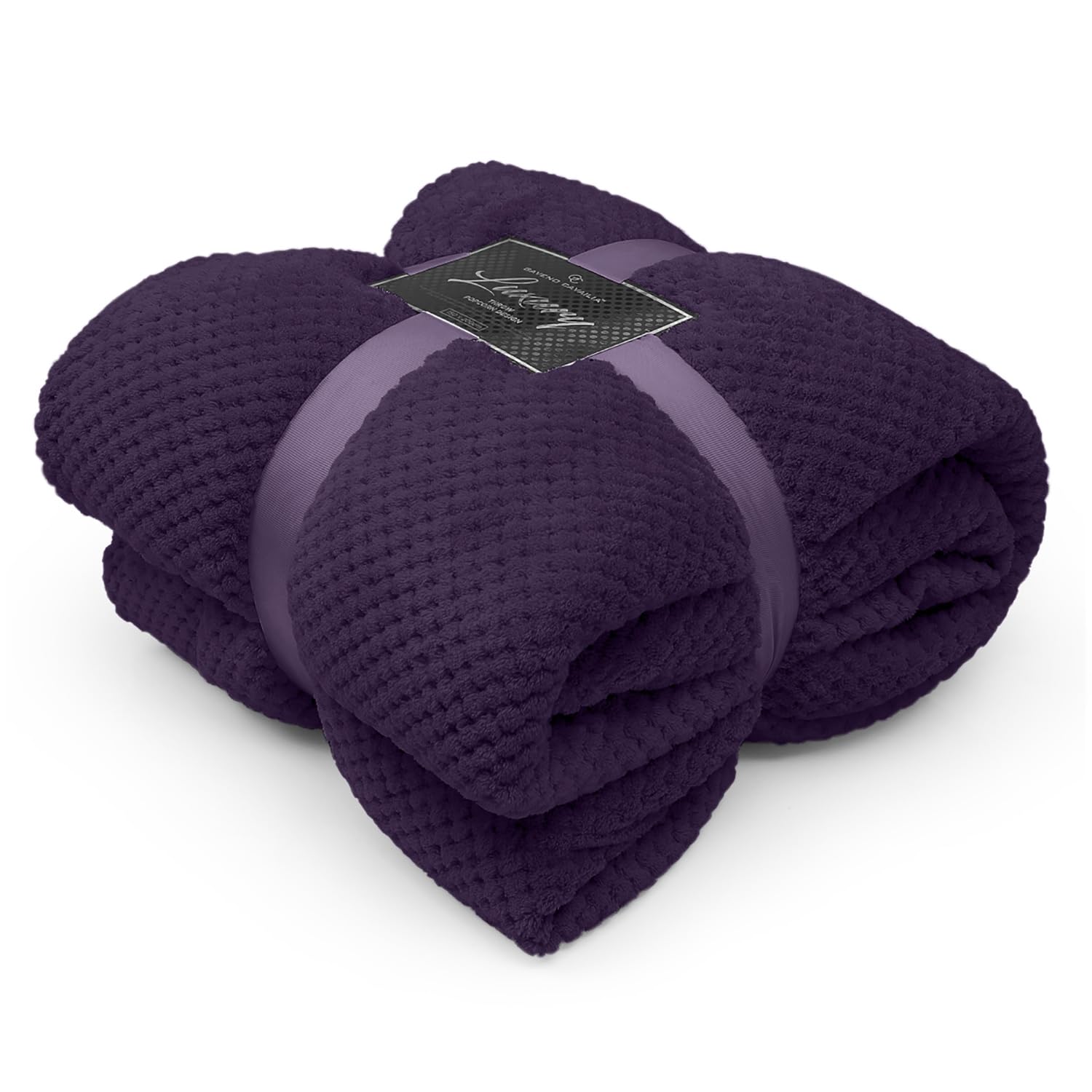 Gc Gaveno Cavailia Purple Throws Teddy Bear Thermal Warm & Cosy Popcorn Fleece Thick Blankets Throw Bed, Soft & Cosy Sherpa Fleece Throw Blanket, 200X240 Cm, Purple