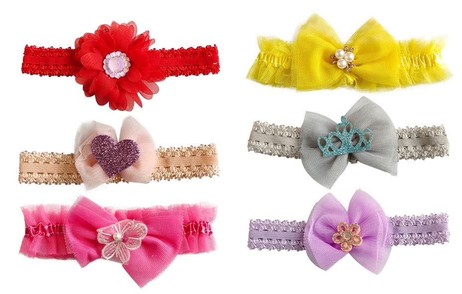 RedChimes fancy stylish hair band glitter bow band multi-colored baby girls kids elastic hair accessories set 6 pcs (Style-2) (B0B35R2JNZ) Amazon Price History, Amazon Price Tracker