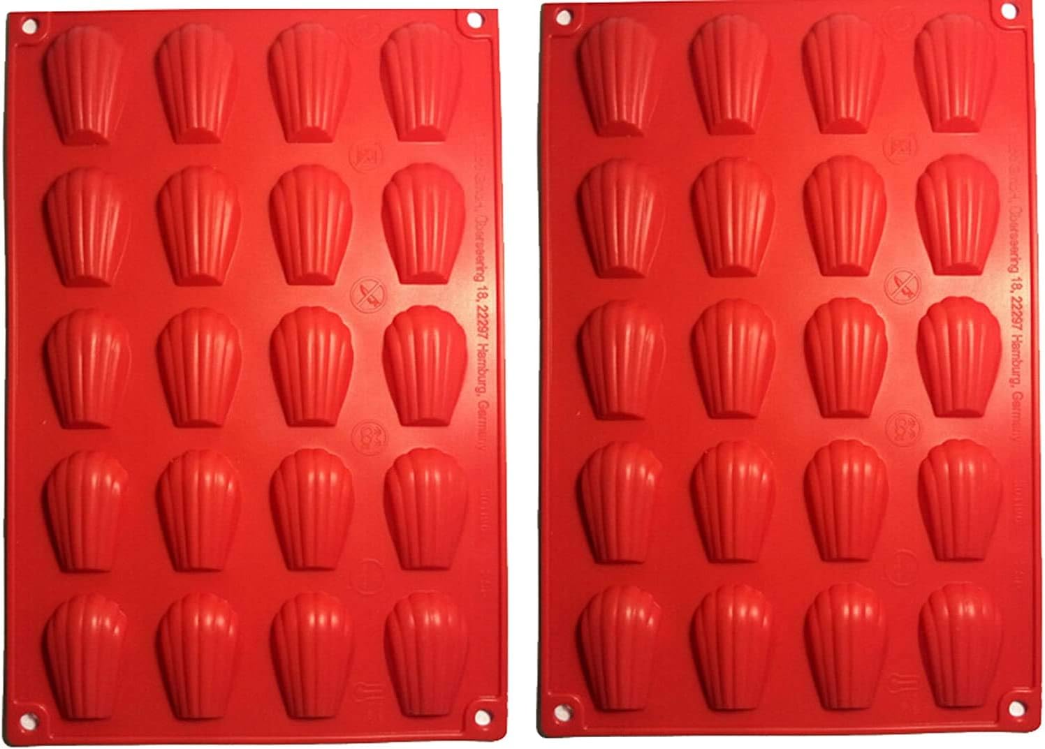 Mini Madeleines Baking Tray, 2pcs Madeleine Silicone Baking Mould,20