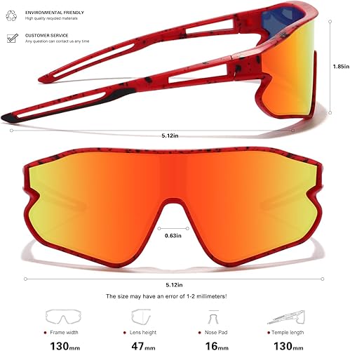 Miniatura 4 de Lentes de sol para niños, lentes de sol de béisbol juveniles, polarizados, deportivos, ciclismo, para niños y niñas, marco ligero