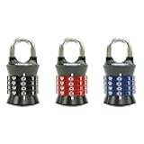 Master Lock Locker Lock Set Your Own Combination Padlock, 3 Pack, Colors May Vary, 1535EC3