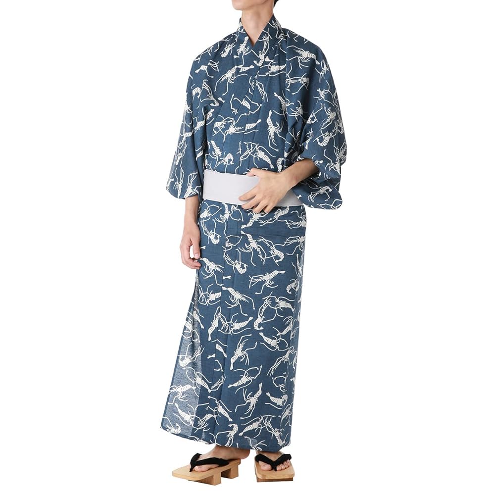 Amazon | [男着物の加藤商店] 浴衣 メンズ メンズ浴衣 注染 千鳥