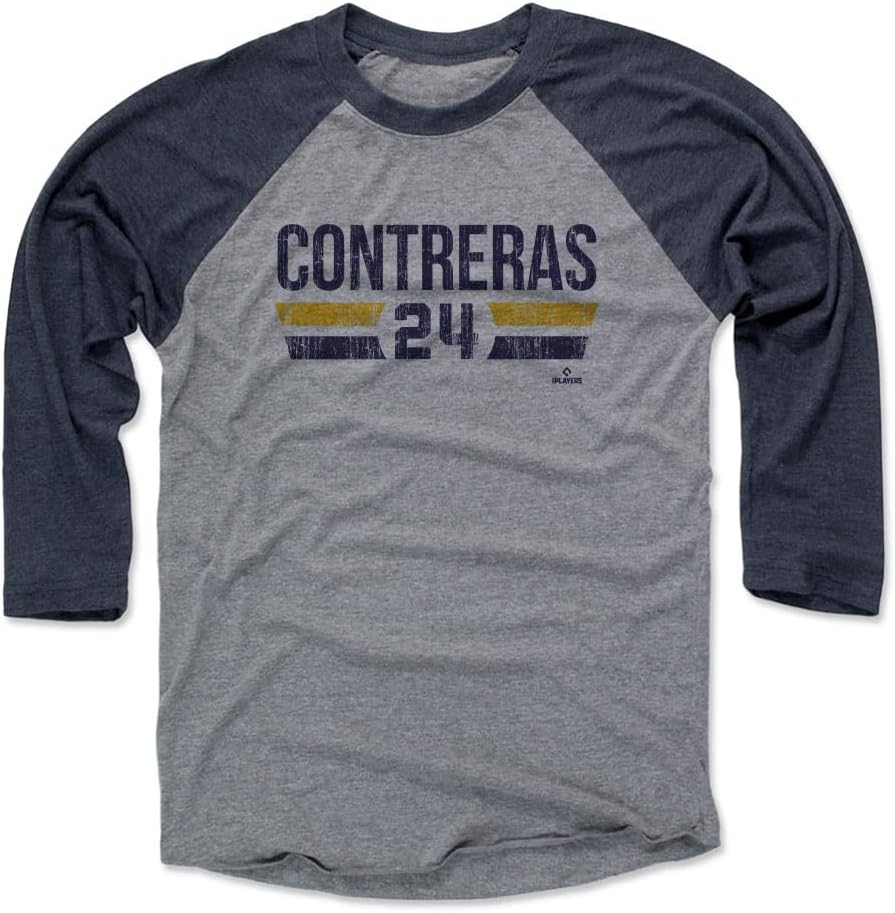 500 LEVEL William Contreras 3/4 Sleeve Raglan T-Shirt - William Contreras Milwaukee Font
