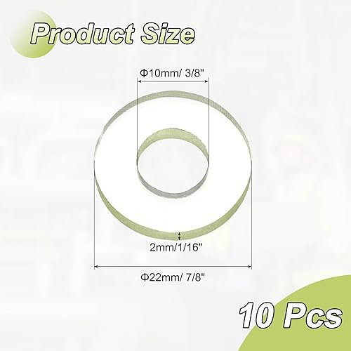 Miniatura 2 de uxcell 10 arandelas planas de poliuretano, 0.866 in de diámetro exterior de 0.394 in de identificación, 0.079 in de grosor, redonda, de poliuretano,