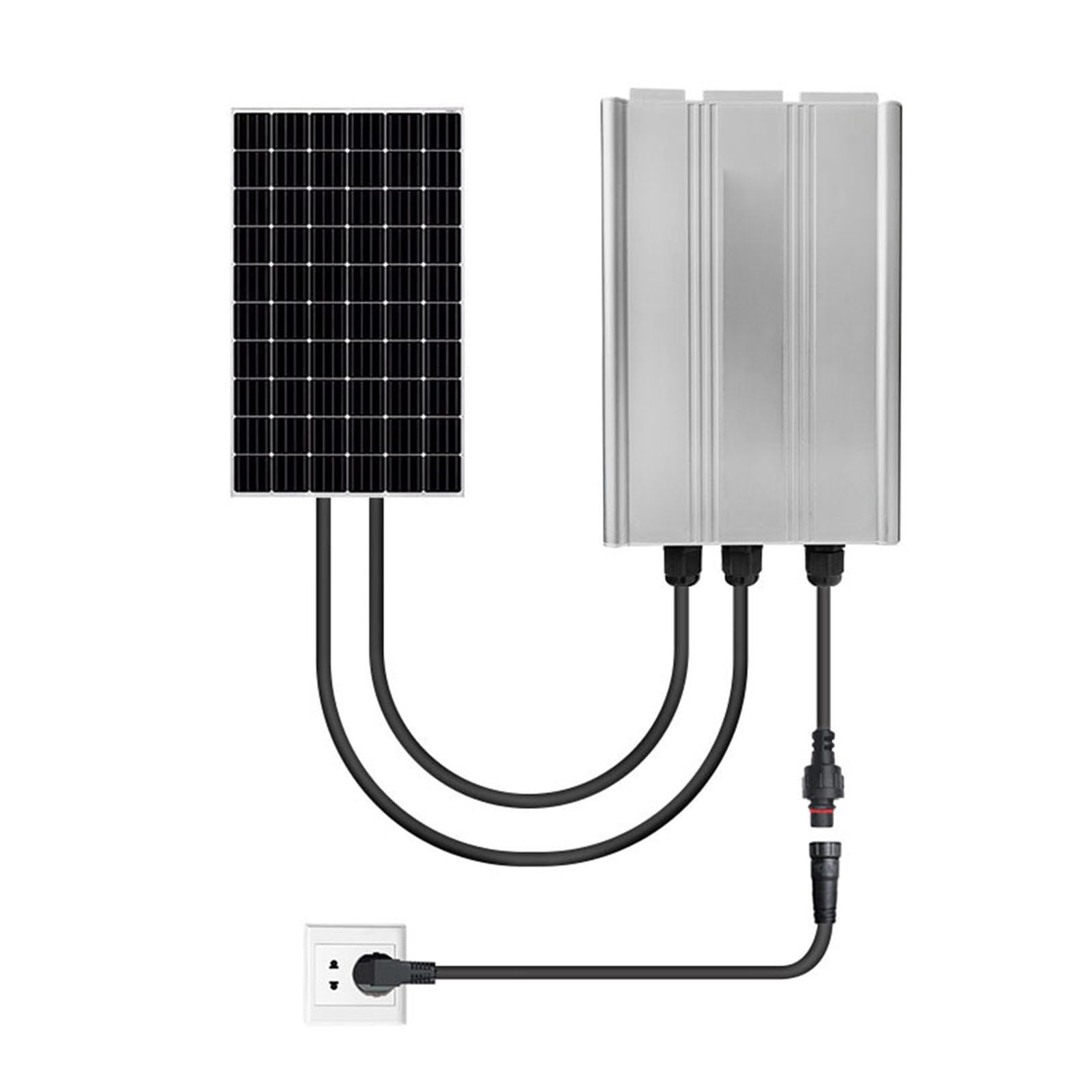 Micro Inverter per Collegamento a Rete Solare, Inverter a Onda Sinusoidale Pura MPPT 18-50 V Ingresso Solare Uscita AC230V, Micro Inverter Solare Impermeabile in Lega di (500W)