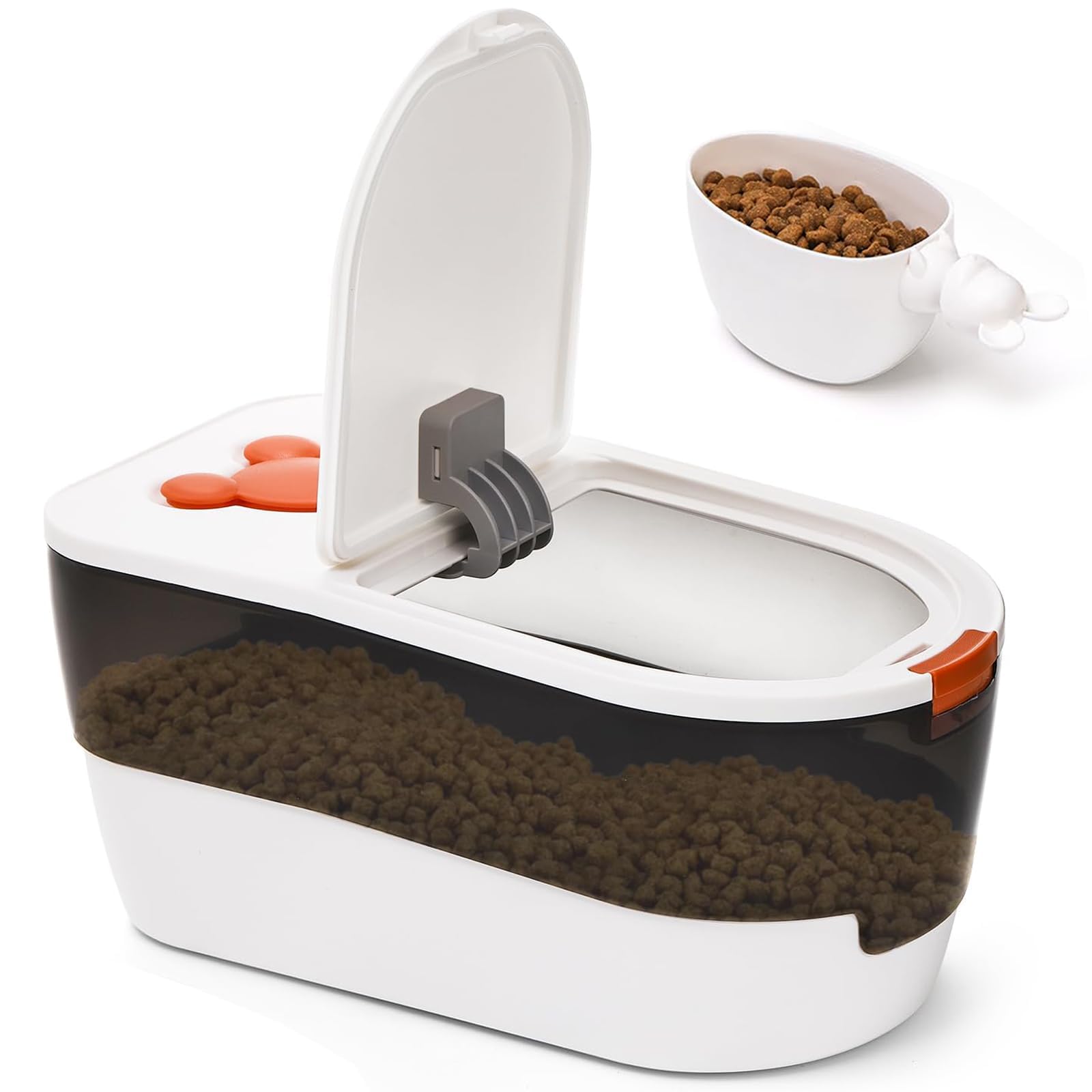 ZEAYEA Dog Foods Storage Container, 7 Lbs Airtight Pet Cat Food Storage Bins with Scoop, Cute Plastic Cereal Rice Container for Keeping Dry Food
