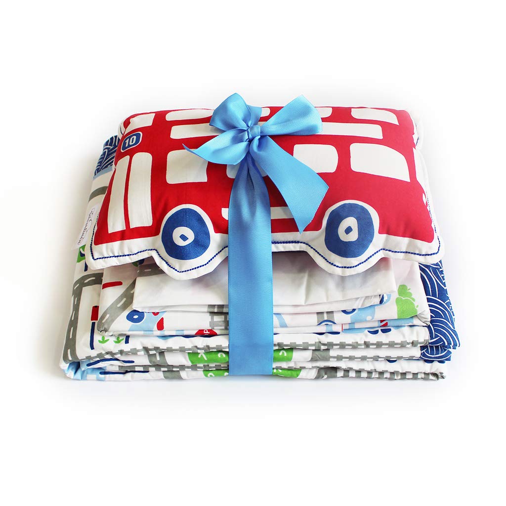 Busy Street 100% Cotton 250 TC Bundle of Joy for Kids Room for Boys - Single Bedsheet with One Pillow Cover, Blanket & Cushion - Multi Colour-picture-12