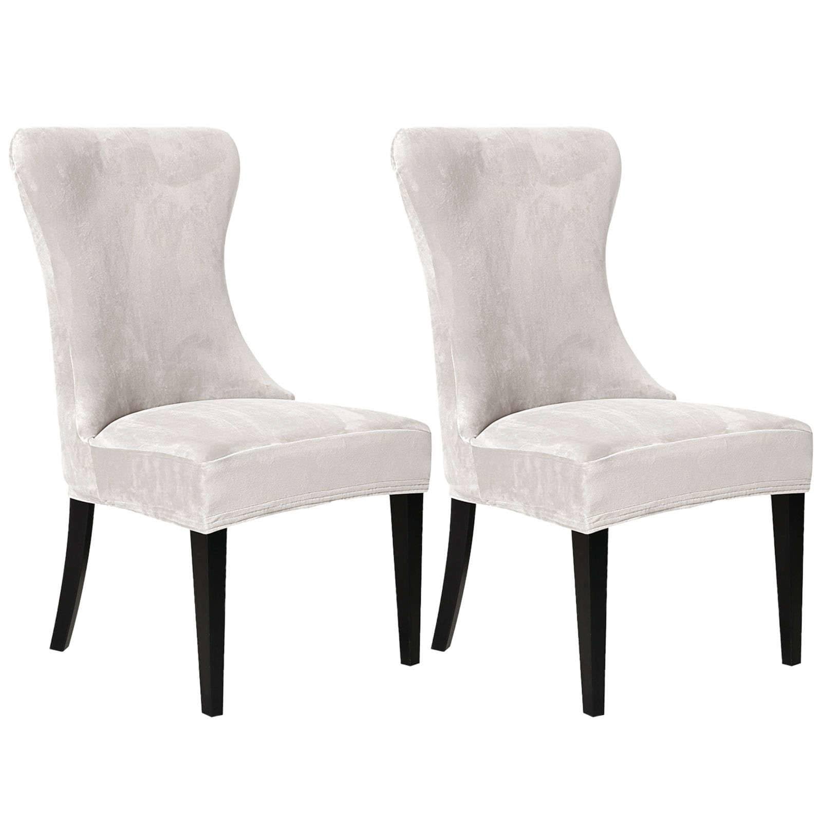 Housses de chaise extensibles en velours doux blanc pour décoration raffinée