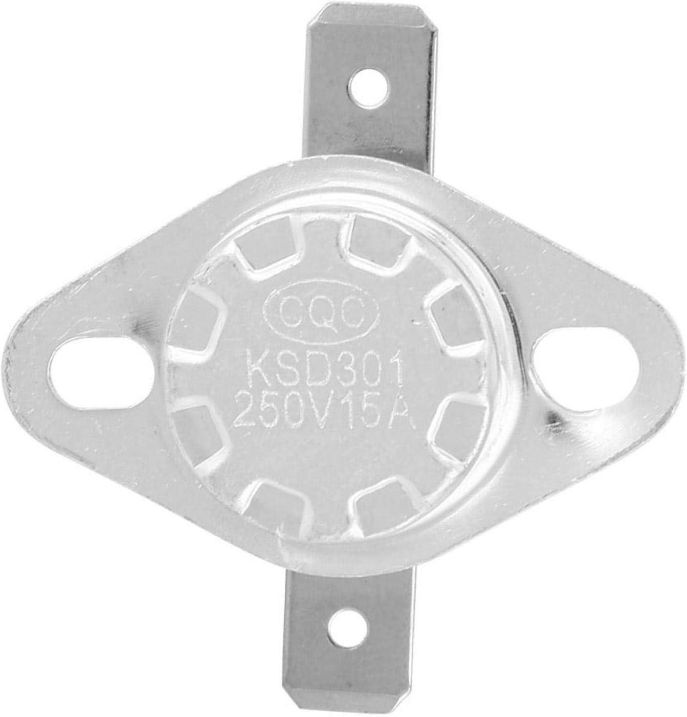 5Pcs KSD301 Thermal Switch Thermostat Switch Thermostat 250V 15A Normal Closed Temperature Control Switch(125℃)