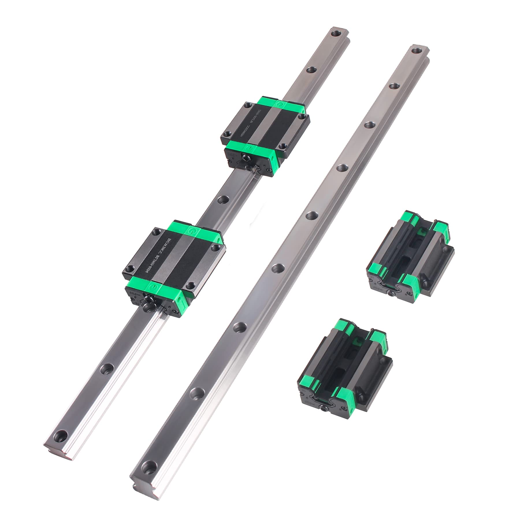 2 piezas de guía lineal HGR20-1000mm + 4 piezas de bloque de deslizamiento HGW20CC de alta precisión, piezas CNC para fresadoras CNC, tornos, impresoras 3D, guía lineal