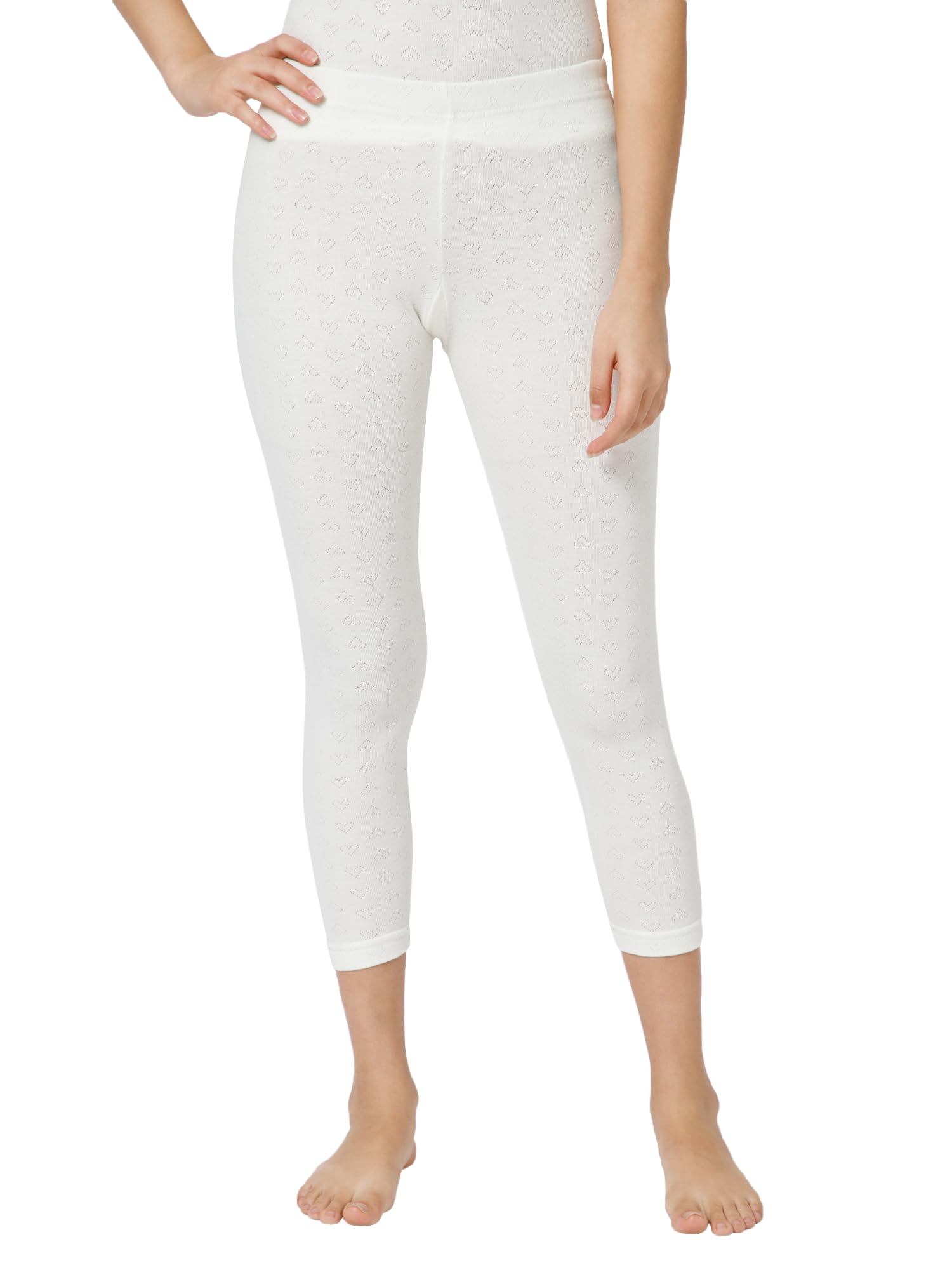 Bodycare Off White Solid Women Thermal Lower