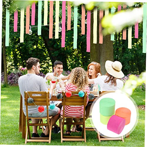 CIMAXIC 4 Rolos Papel Serpentinas Aniversário Serpentinas Crepe Papel Crepom Para Fazer Flores Serpe